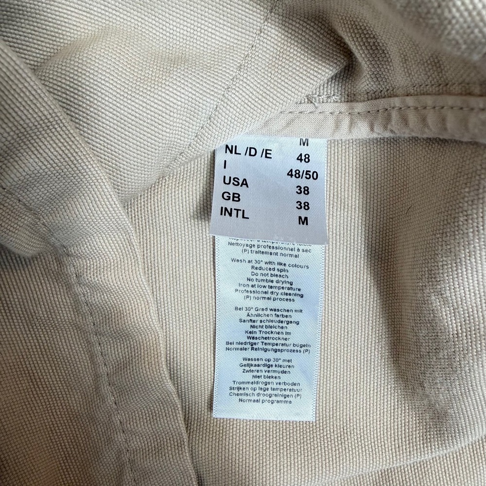 Saint James Mens Size 38 Sirocco Chore Coat Tan Khaki Cotton Canvas Work Jacket - Picture 9 of 10